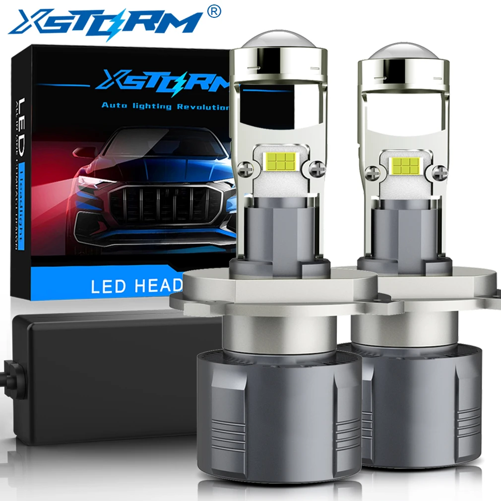 XSTORM H4 H7 Led Projector Lens H8 H11 9005 HB3 9006 HB4 9012 Hir2 Car Headlight Bulbs Canbus 100W 30000LM Powerful Mini Lamp