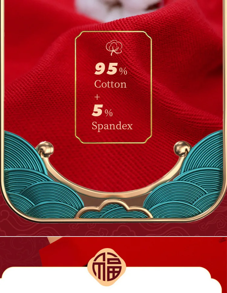 Herrenhöschen, Boxershorts, Boxershorts, Baumwolle, atmungsaktiv, antibakteriell, Unterhose, Slips, Lucky Red Zodiac Year Unterwäsche, Übergröße 6XL – Detail 29