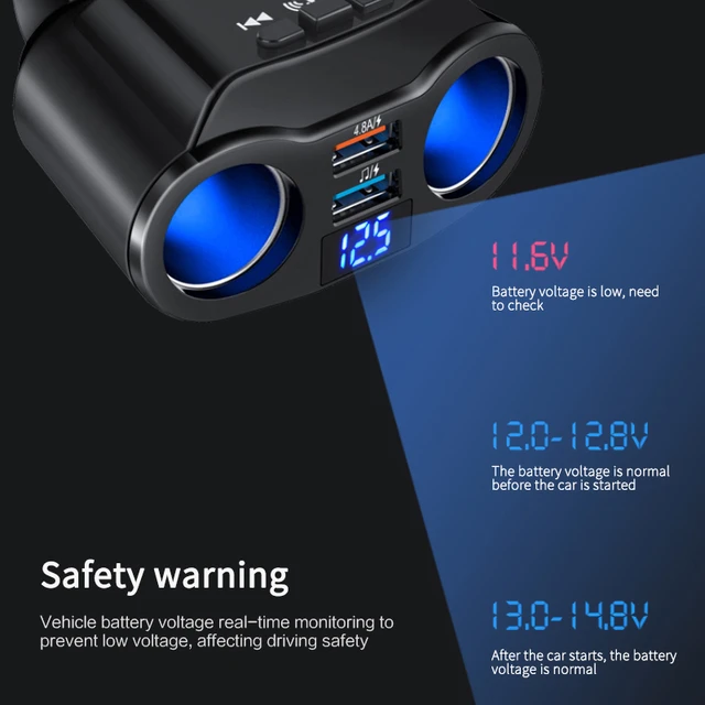 Transmetteur Bluetooth 5.0 pour voiture, 5V, 2,1 A, USB, affichage LED,  mains libres, adaptateur allume-cigare Laguna, régularise 3 joueurs -  AliExpress