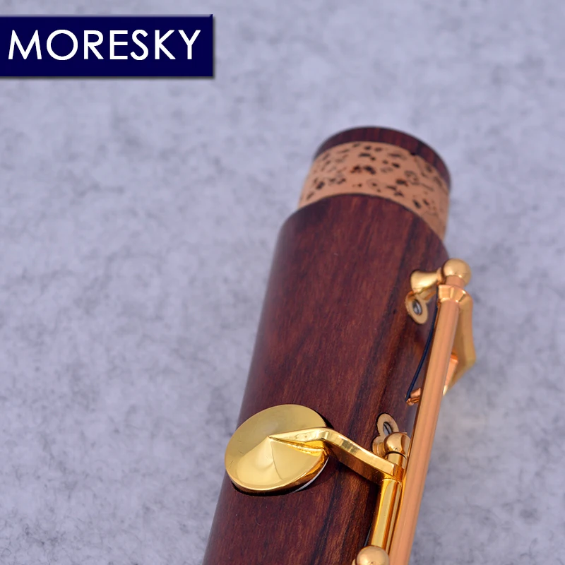 MORESKY Red Wood Professional Clarinet Rosewood bB Gold-plated 18/17 Keys Sib Klarnet M15
