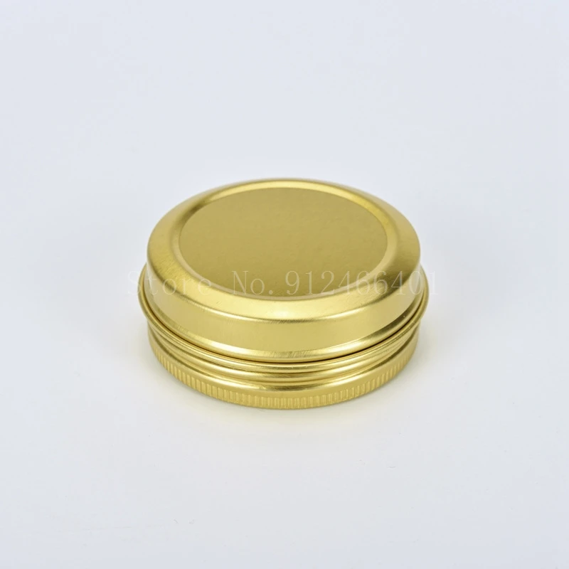 50pcs 10-150ml Golden Aluminum Cans Metal Tin Box Screw Lid Round Tea Canister Storage Container for Cream Balm Wax Cosmetics