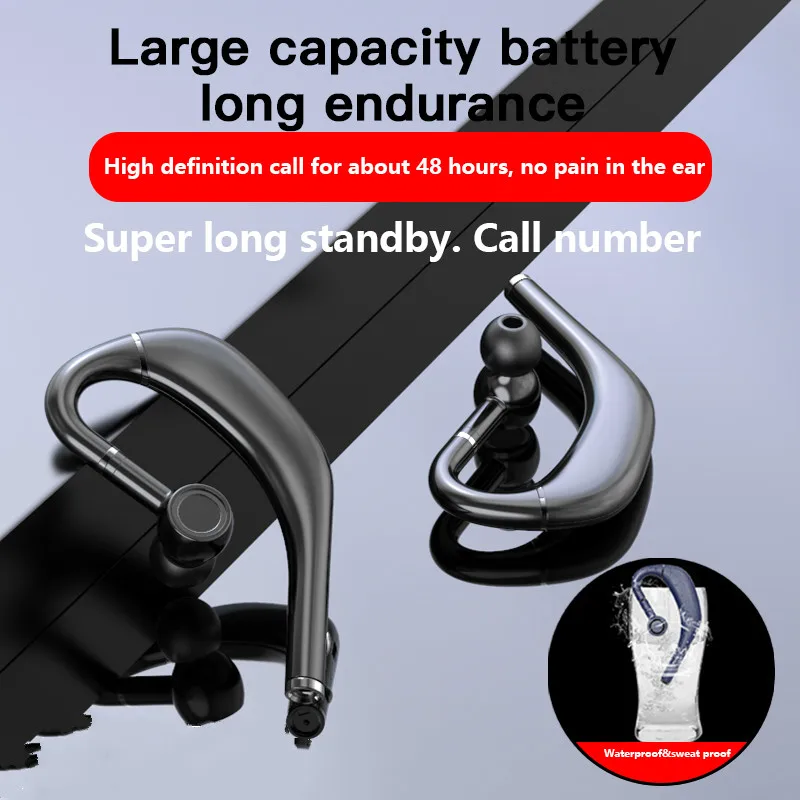 RD09 Bluetooth Headset Noise Canceling Wireless Earpiece Hands-Free Earphone for Driving Business Office with Microphone |