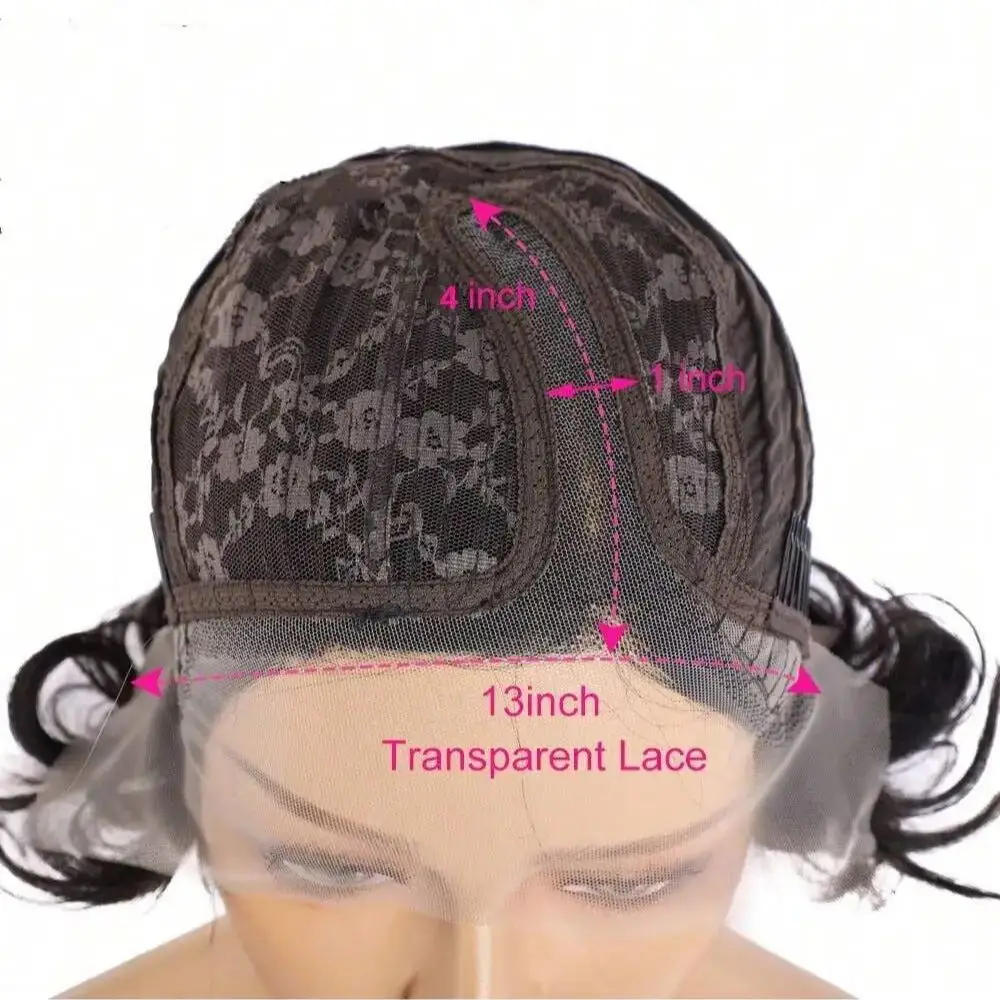  Short Pixie Cut Deep Curly Bob 13x4X1 T Part Lace Front Human Hair Wigs For Women Brazilian Remy Hair Wigs 6