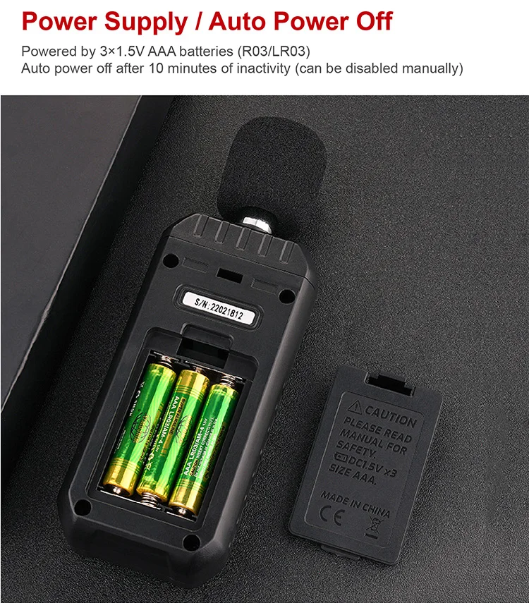 TA657 Digital Sound Level Meter 30‑130 dB Handheld Portable USB Rechargeable for