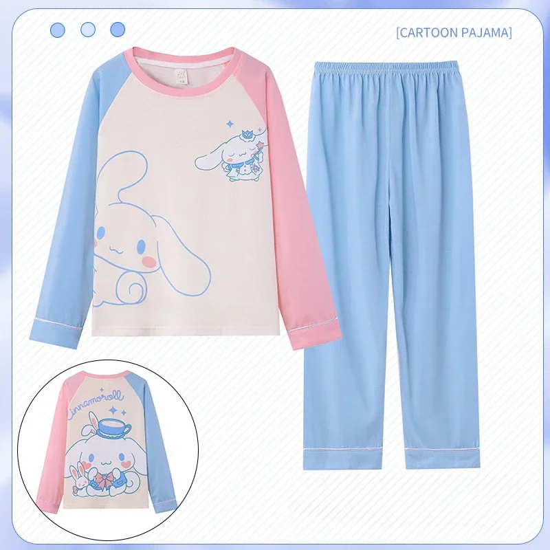 

Sanrio Hello Kitty Cinnamoroll Children Long Sleeve Pajamas Anime Kuromi My Melody Fall Girl Pajamas Casual Loose Homewear Gift