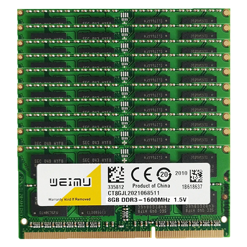 

10PCS DDR3L Ram 4GB 8GB 16G Laptop Memories PC3 12800 10600 8500 1600 1066 1333 MHZ 240Pin SODIMM Memory Memoria DDR3L RAM