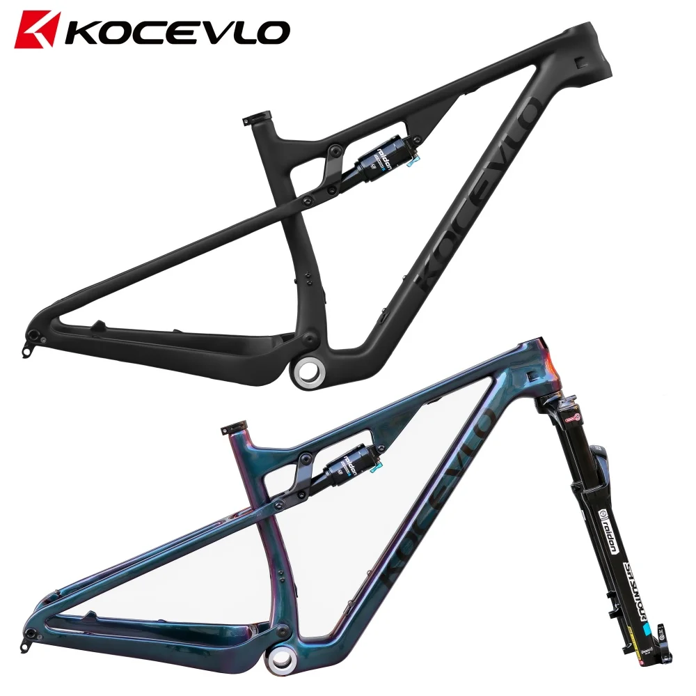 KOCEVLO carbon MTB frame MODEL 29er Full Suspension dual suspension XC mountain bike design 100mm travel performance