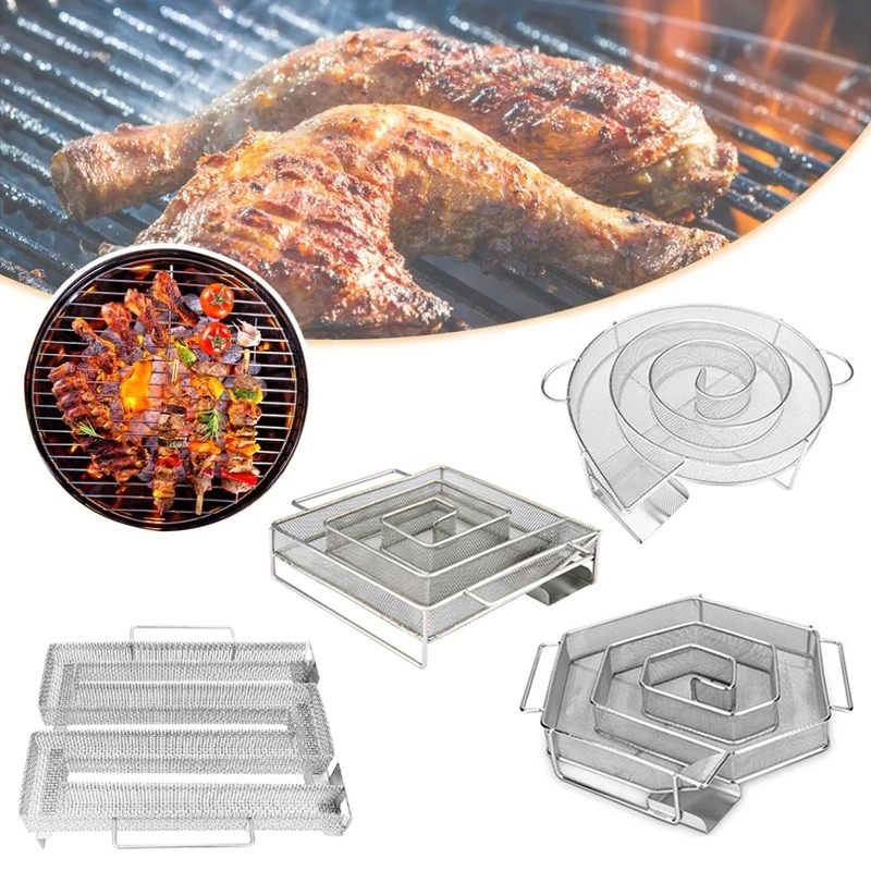 Barbecue Smoke Box Cold Smoke Generator Stainless Steel Grill Net Outdoor Smoking Barbecue Net BBQ Tool Accessories Barbacoa