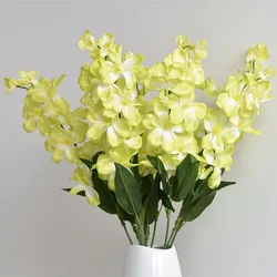 Set of 10 Elegant Blue Artificial Orchid Stems for Weddings and Home Décor (Pale Green)