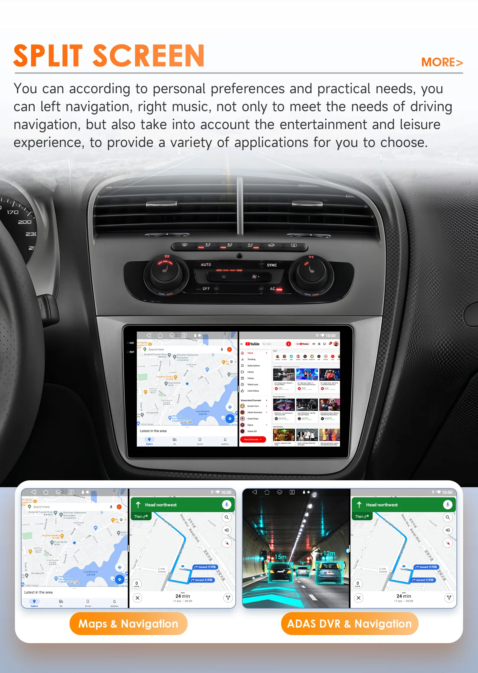 Hizpo 2Din Android 14 Autoradio Für Seat Altea 2004-2015 Toledo 2004-2009 Auto Multimedia GPS 4G BT DSP RDS GPS Carplay 6115 – Detail 40