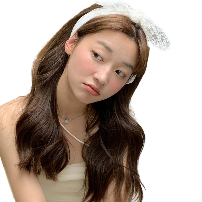 여름 자외선 차단 레이스 삼각형 머리 스카프 달콤한 소녀 스카프 레이스 꽃 터번 Y1UA