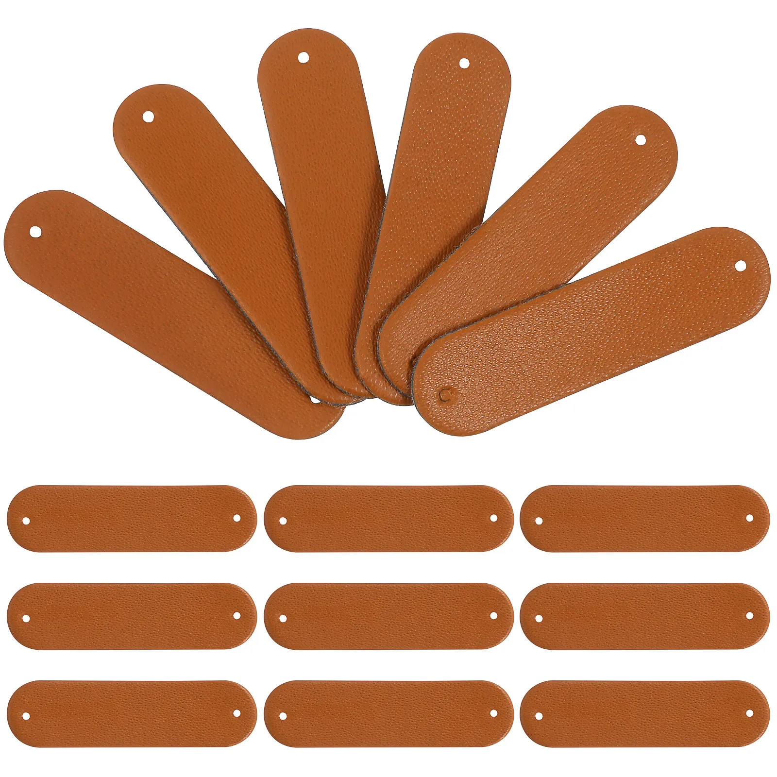 100Pcs 수제 PU 라벨 빈 DIY 의류 태그 바느질 자수 뜨개질 의류 공예 의류 바느질용
