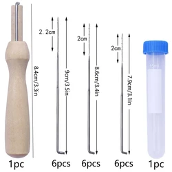 Deluxe Wool Felting Needle Kit with Wooden Handle - Essential DIY Craft Tool Set for Handmade Doll Creation (Type B)