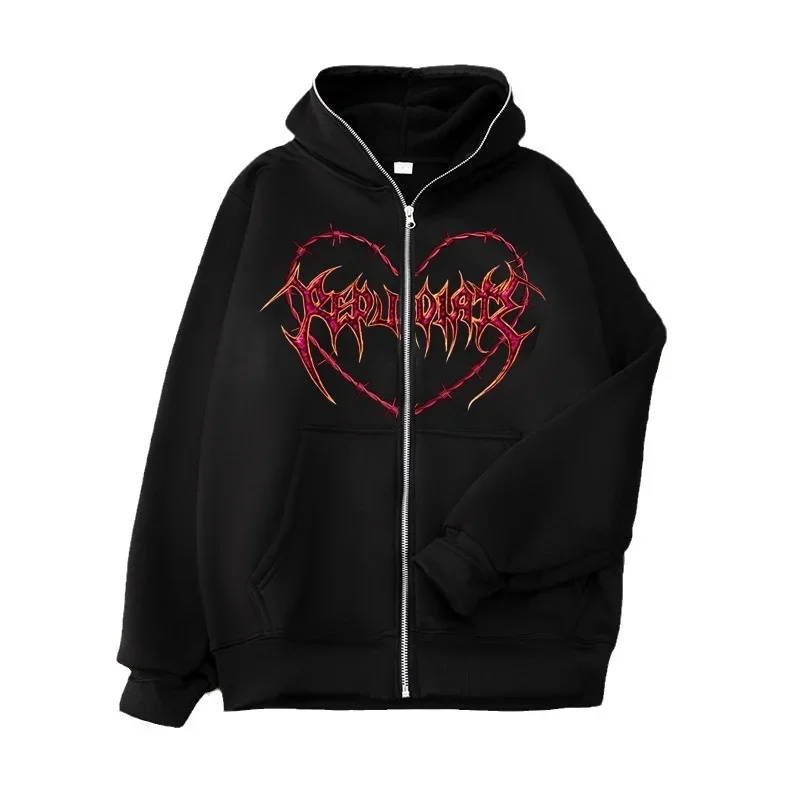 Zipper Hoodie with Design Sense, Small and Popular Spicy Girl Open Coat, Street Trendy Casual Coat, 2024 5