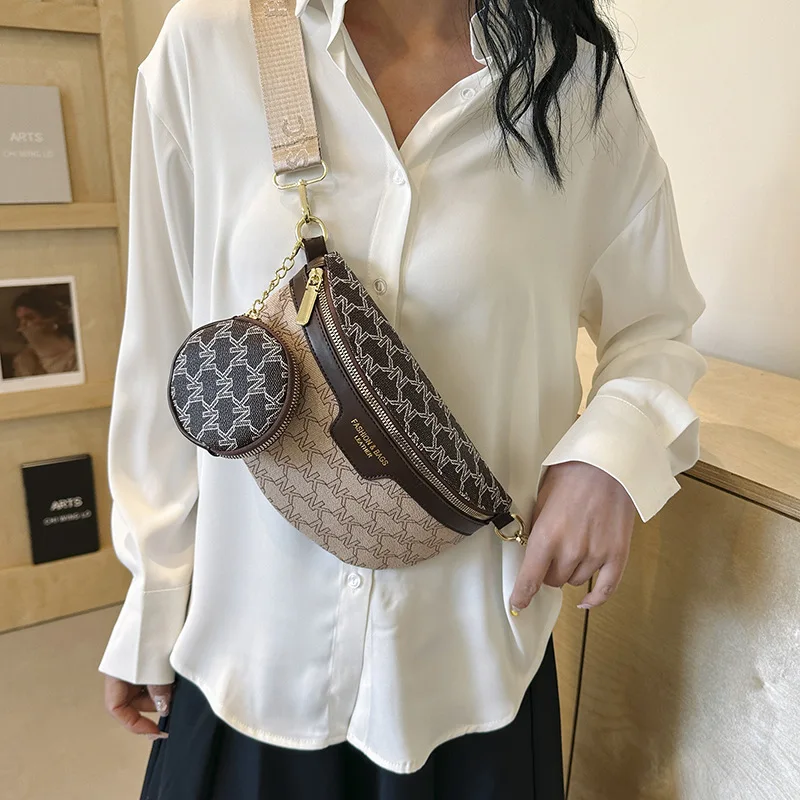 Koreanische Mode Damen Brusttaschen Street Trend Halbmond Hüft