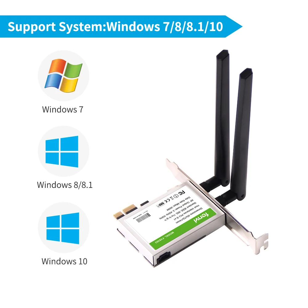 FENVI 5374Mbps WiFi 6E Intel AX210 2.4G/5G/6Ghz PCIE Wireless WiFi Adapter Bluetooth 5.2 802.11AX Network Wi-Fi Card PC Win10/11