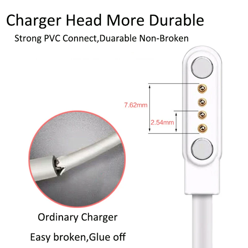 Hafiuege Smart Watch Charger Magnetic, 4 Pin Da Fit USB