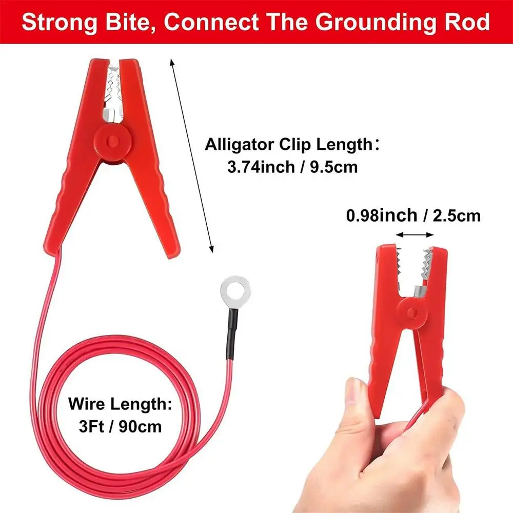 Description Picture 5 of itemElectric Fence Alligator Clips Electric Fence Jump Cable With Crocodile Clip Jumper Wires Alligator Clips Cable Connect 2 PCS