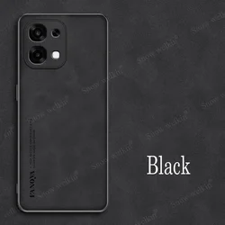 Luxury Sheepskin Leather Shockproof Silicone Phone Case Cover for OPPO A6 GT (Black)
