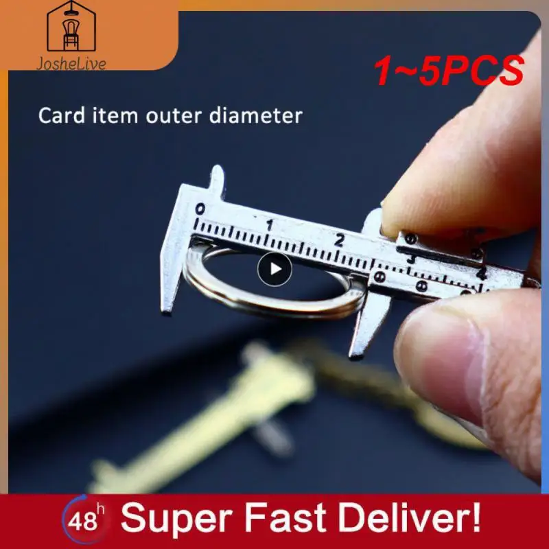 Mini Vernier Caliper Keychain Movable Pocket Vernier Caliper Keyring