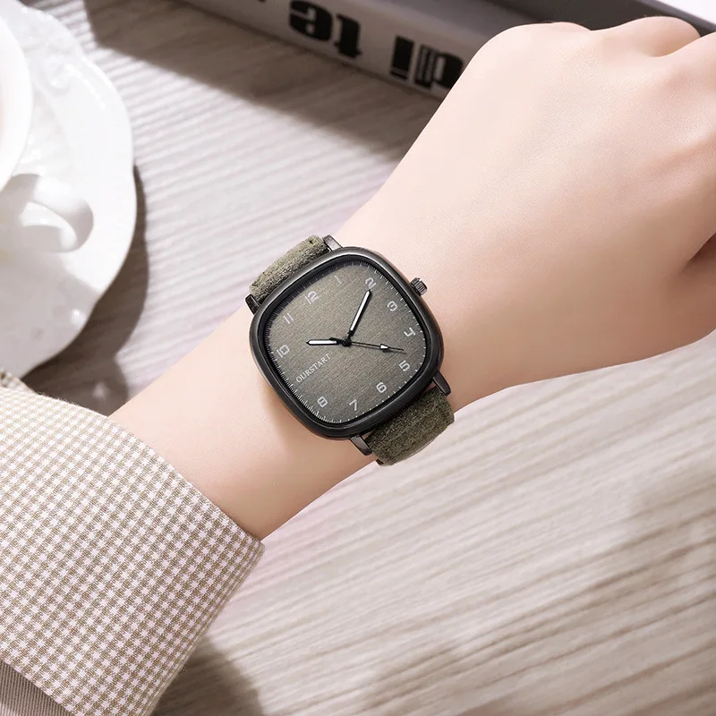 

Large Dial Quartz Watch Men Woman Casual Fashion Frosted Leather Strap Students Watches Luxury Gift Quartz Wristwatches Relógio