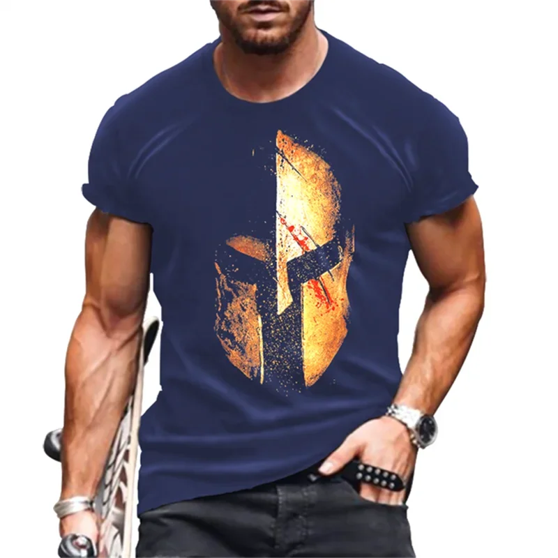 

Мужские Спартанские футболки с 3D принтом, повседневная спортивная одежда с круглым вырезом и коротким рукавом