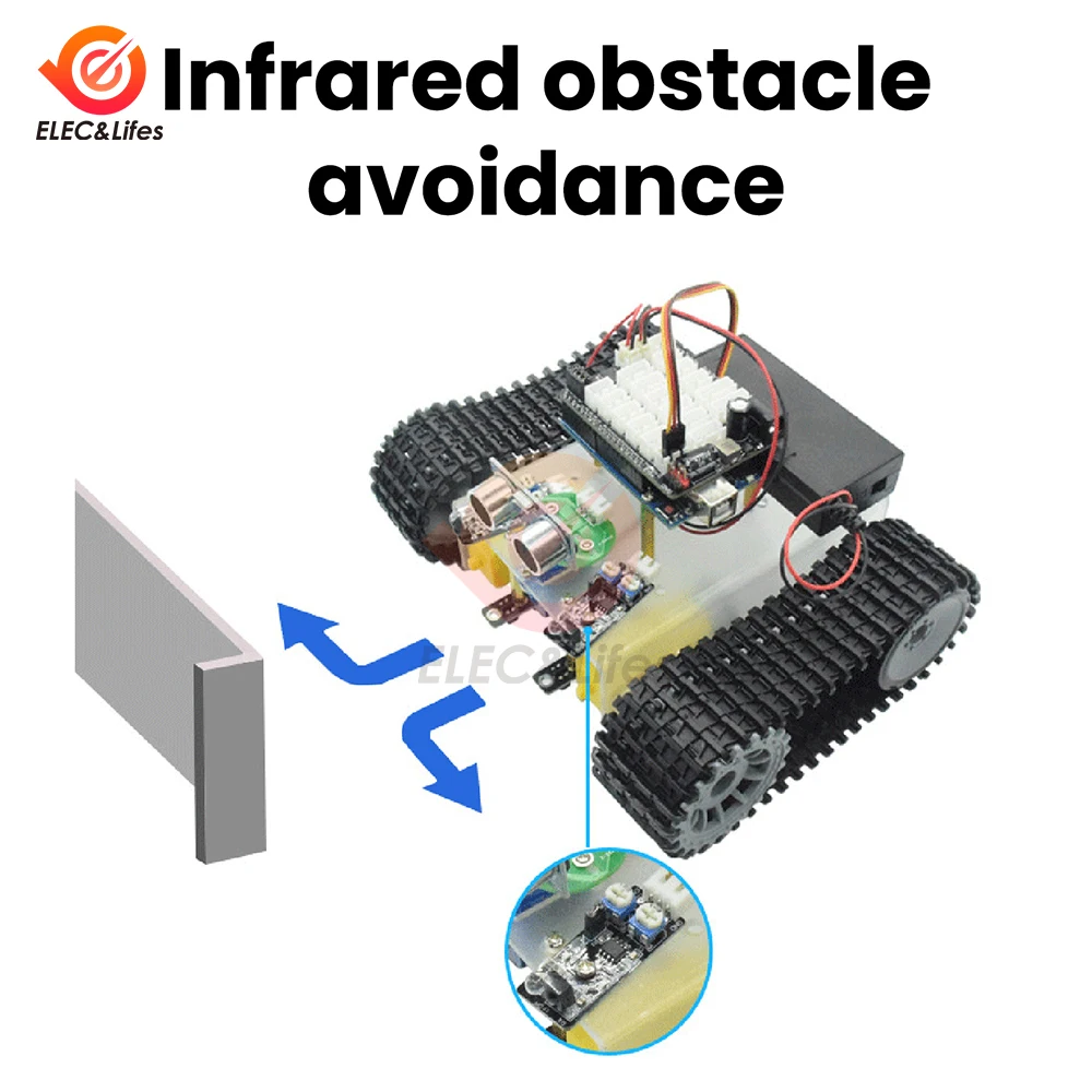 Komplet robot tenk Arduino Uno sa Bluetooth-om, izbegavanje prepreka, praćenje