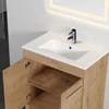 1pc 30inch Porcelain Ceramic Vanity Sink Top, Surface Bathroom Vessel Sink Basin with Single Faucet Hole, Rectangular, Glossy W 2