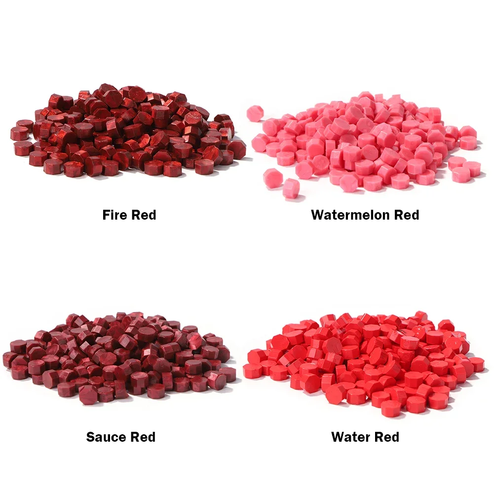 100pcs Octagon Red Sealing Wax Beads Retro Seal Stamp Beaded for Wedding Birthday Card Vintage Craft Envelope Letter Decor sealing wax beads