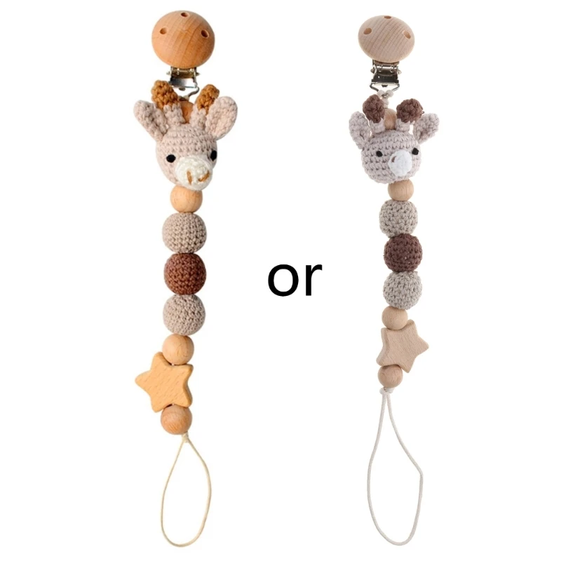 

Baby Pacifier Chain Clip Crochet Cartoon Animals Nursing Teether Soother Holder 40JC