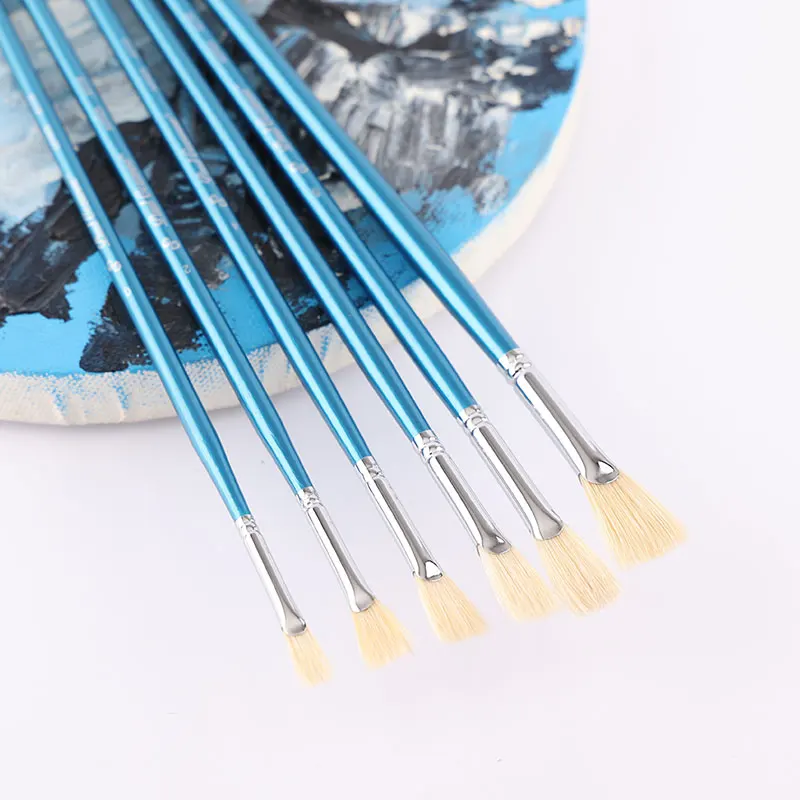 Fan-shaped oil brush bristle gouache acrylic oil painting watercolor pen, suitable for beginners art students artists painting 2