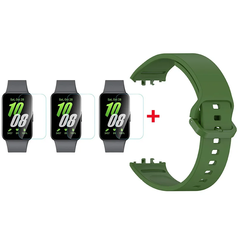 Dual-Purpose Silicone Strap with Screen Protector for Fitness Tracker Wristbands