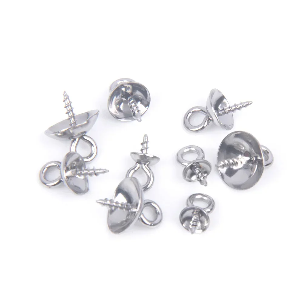 30 stücke Edelstahl Metall Gold Ton Schraube Augen Kaution oben gebohrte Perlen End kappen Anhänger DIY Charms Anschlüsse Schmuck Ergebnisse