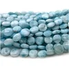 Veemake Natural Blue Larimar Flat Coin Disc Jewelry Making Loose Beads 08038 5