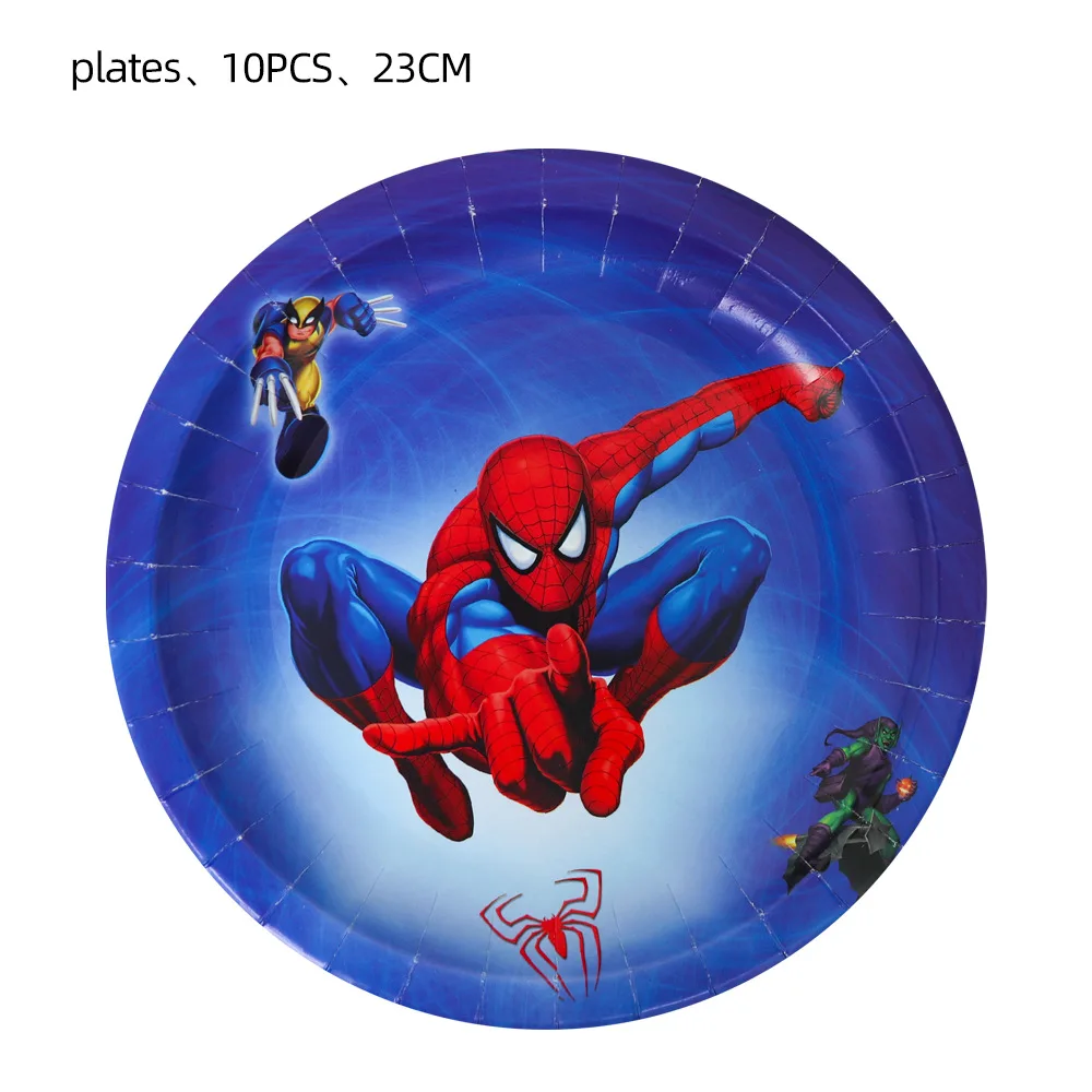 thumbnail image 1 of Decoraciones para fiesta de cumpleaños de Spiderman, juego de globos para bebé, vajilla, platos de papel, vasos, manteles, fondos, suministros para niños, regalos para niños, 1 of 5