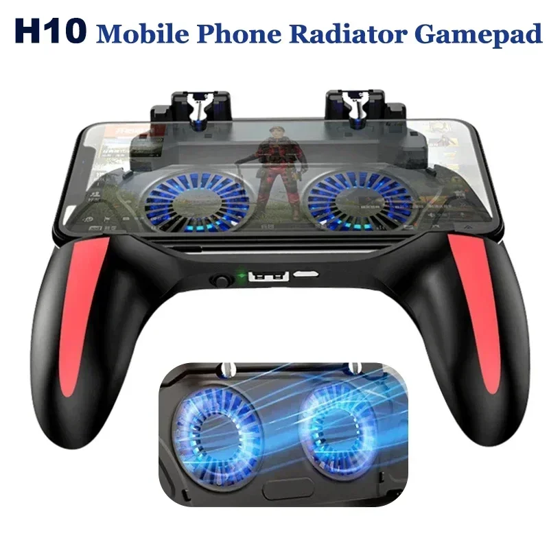 H10 Controller di gioco per cellulari a 4 dita con radiatore, joystick per mira e tiro, compatibile con iOS e Android._voghion.com