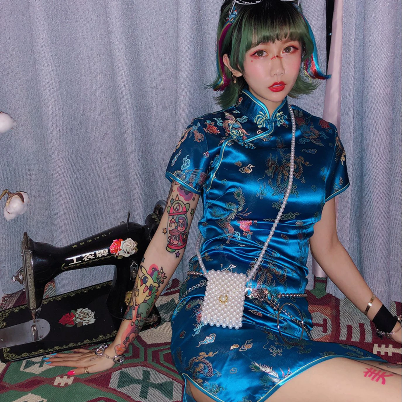 Plus Size Brocade Dragons Phoenixes Cheongsam Female Qipao Chinese Dress 6XL chinese dress