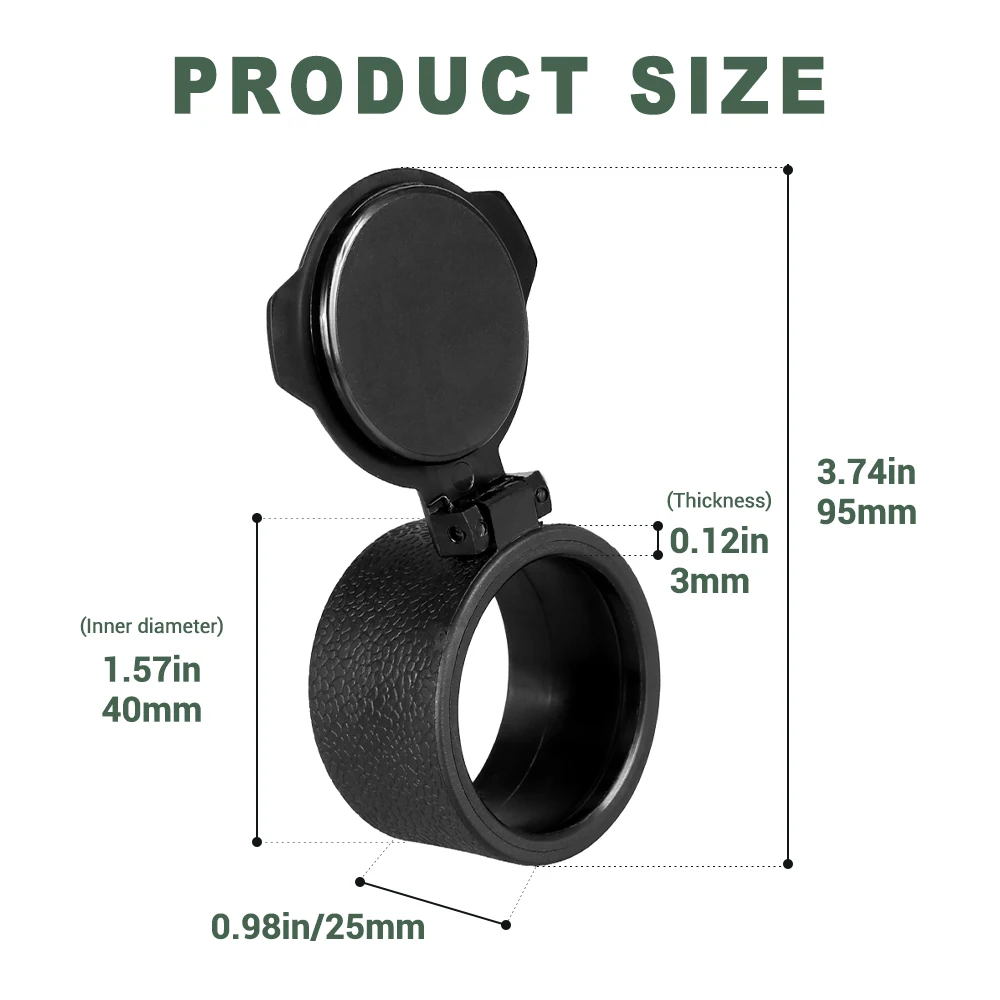 1PC Scope Lens Cover 38mm 40mm 42mm 57mm Quick Flip-Up Airsoft Rifle Scope Cap Lens Protective Covers for Hunting Optics