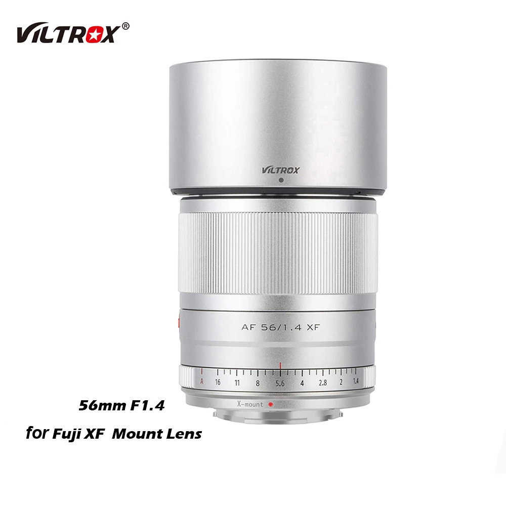 Viltrox 56Mm F1.4 F/1.4 Xf Messa A Fuoco Automatica Aps-C Obiettivo Verticale Per Obiettivo Fuji Fujifilm X-Mount (Argento) X-T200 T30 T4 T3 A7 Obiett