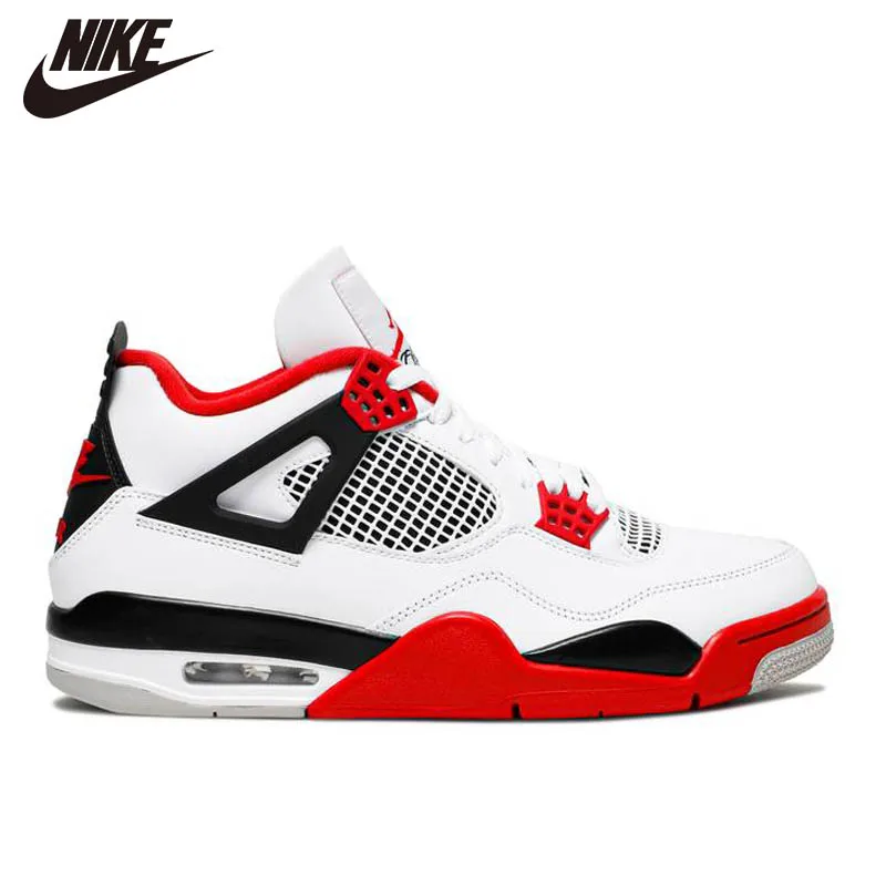 Cheap Real Jordan Originals Nike Air Jordan 4 Retro Men Basketball Shoes Fire Red Metallic Bred Cactus Jack Toro Bravo Black Cat Sports Sneakers