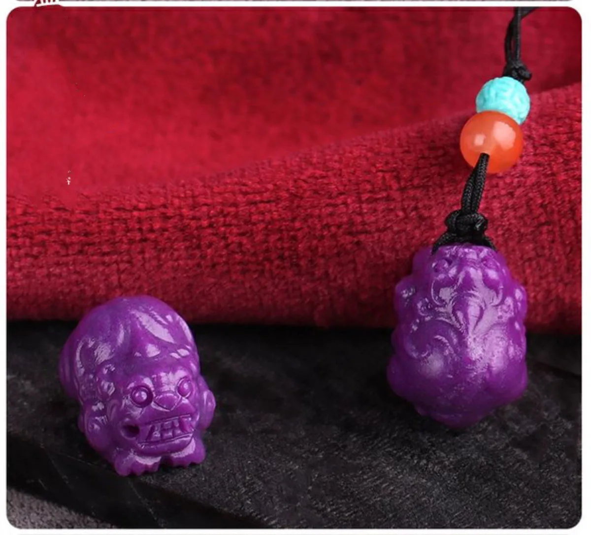 Fashion Perfect Natural Purple Dragon Crystal Pixiu Miniature Carving Pendant Exquisite Jewelry Accessories Necklace
