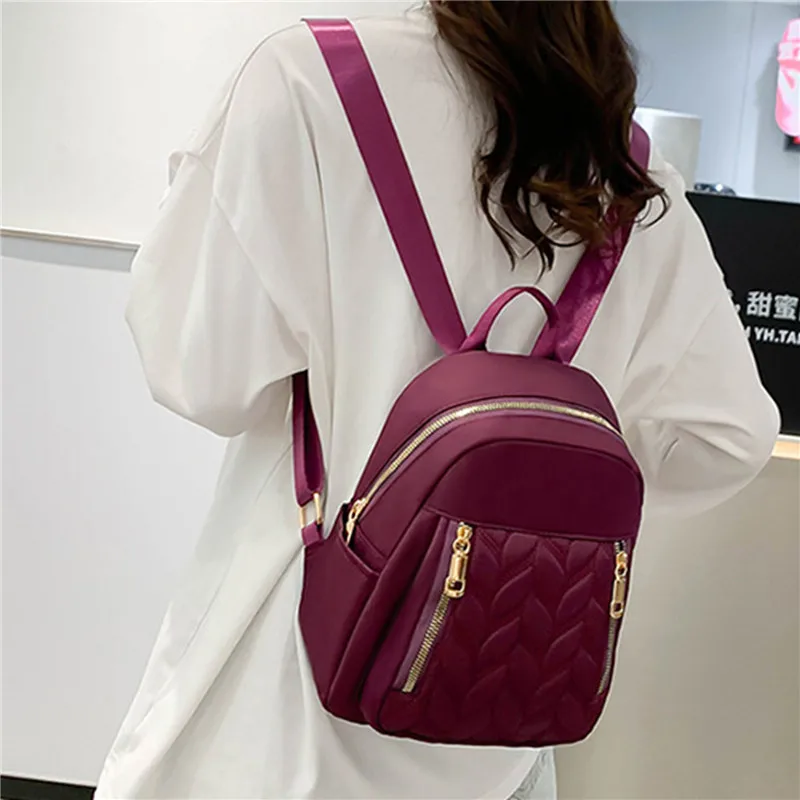 

New Ladies Bag Fashion Urban Simple Casual Backpack Trend Travel Solid Color Bag Lightweight Women Backpack