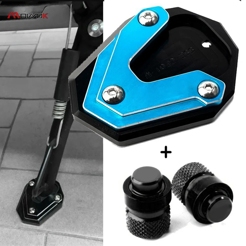 Accessori Moto Per CFMOTO MT800 800MT 650MT 800 650 MT CF 650 TR-G 650TR-G Cavalletto Cavalletto Laterale Estensione Pad Portachiavi (Color : Silver