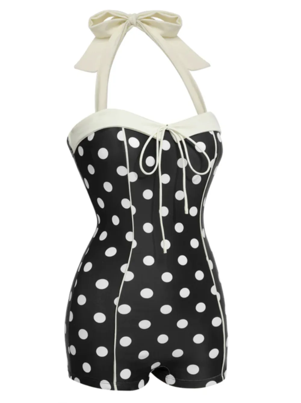 Korean Polka Dot Swimwear Female Summer One Piece Swimsuit Women Boyleg Monokini Biquinis Bathing Suit Bodysuit Beach Wear