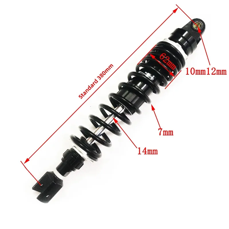 7mm 스프링 20mm 포크 380mm 400mm 410mm 420mm 430mm 440mm 오토바이 충격 흡수 장치, 혼다 야마하용 조절식 리어 서스펜션