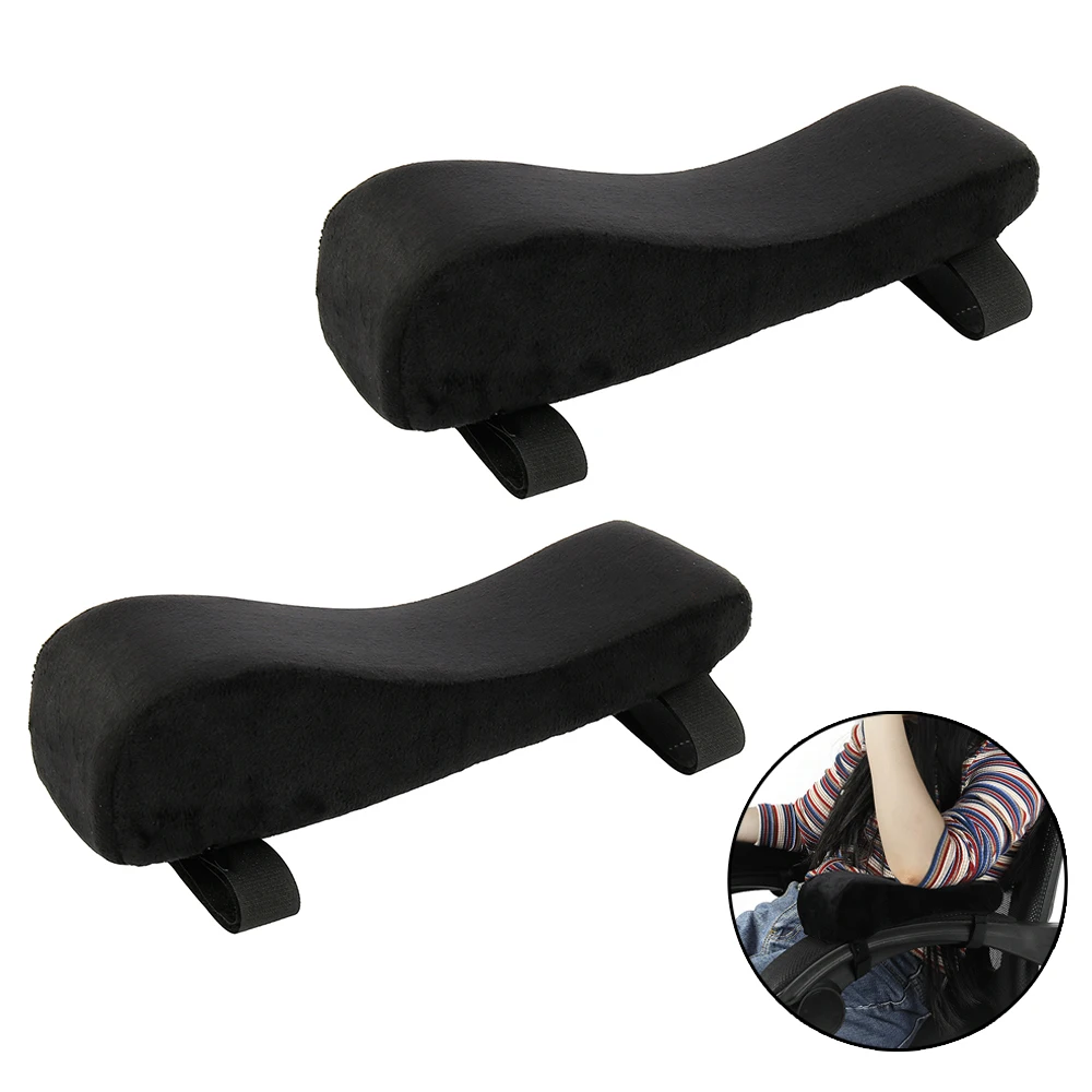 Black Curved Armrest Pads Soft Elbow Pillow for Office Chair