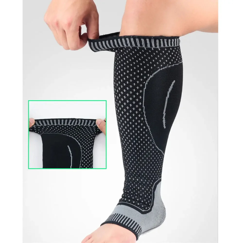 1 pz donna uomo compressione supporto manica polpaccio adatto per la corsa basket protezione polpaccio calzini alla caviglia Open Toe Calf Socks