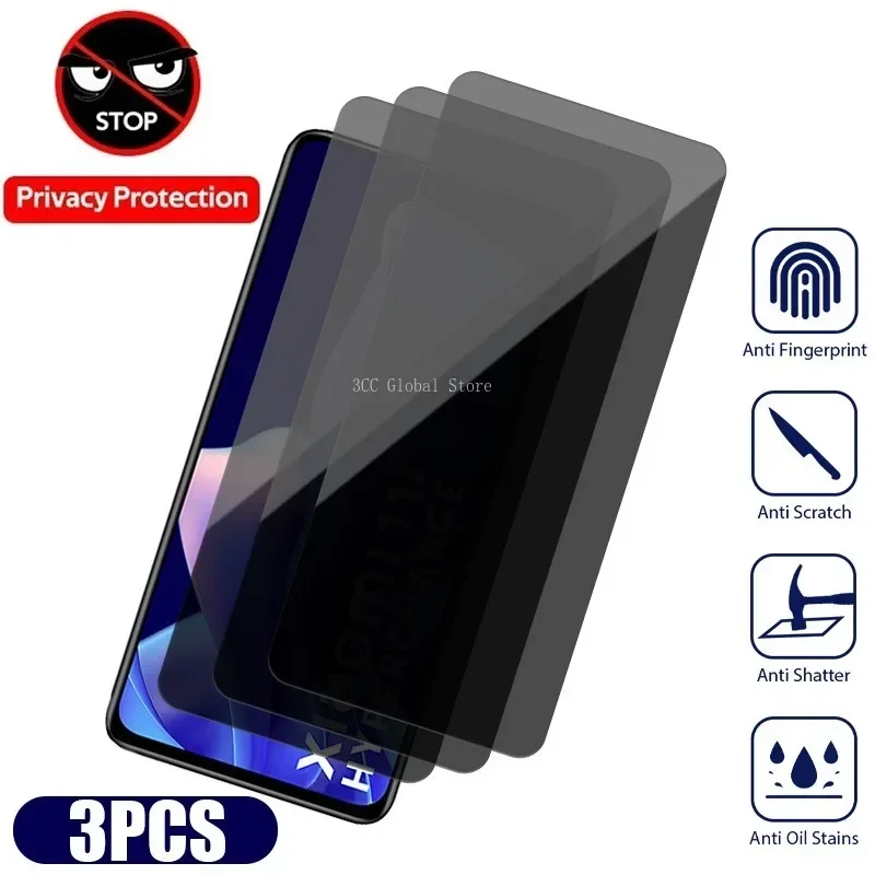 

3PCS Privacy Tempered Glass For Poco X5 X4 X3 M4 Pro X4 F4 GT F3 M5 M5S Screen Protector For Xiaomi Mi 11T 12T Pro 11 Lite 5G NE