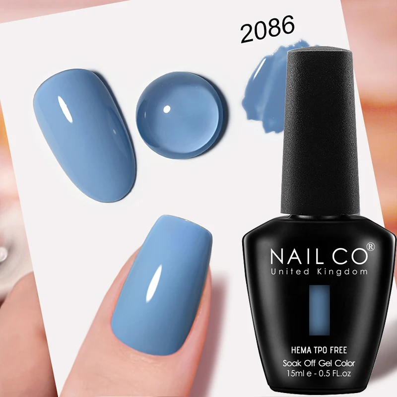 NAILCO Premium Soft Color Gel Polish - Vibrant Semi-Permanent Varnish, HEMA & TPO Free