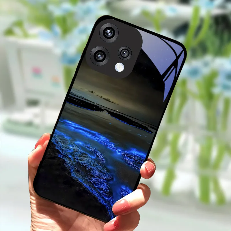Luxury Hard PC Tempered Glass Phone Case Back Cover